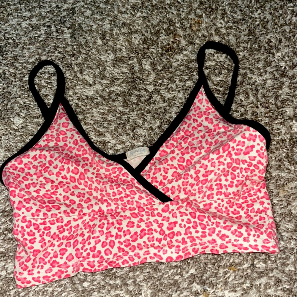 Brandy, Melville, amara, pink, leopard print tank top